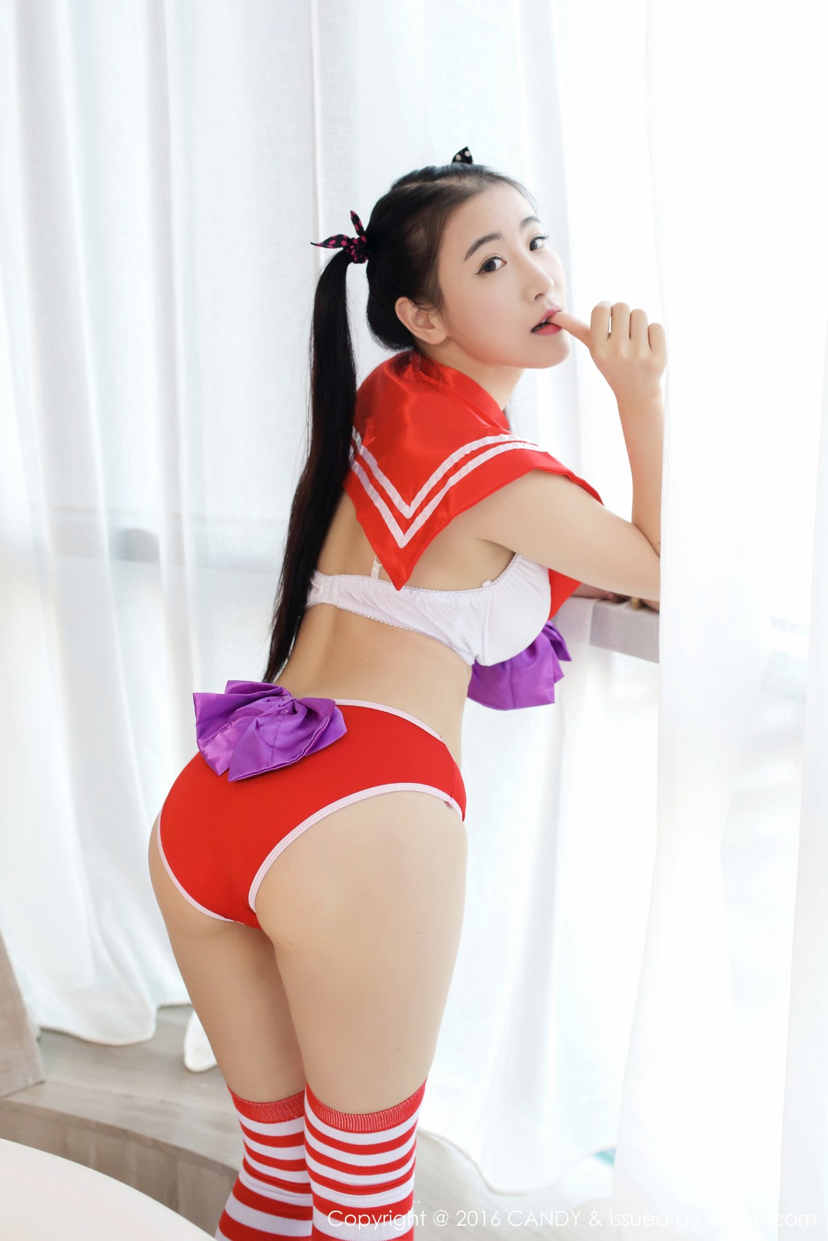 [CANDY糖果画报] VOL.002 谢芷馨Sindy吊带牛仔短裤诱人胴体诱惑写真56P