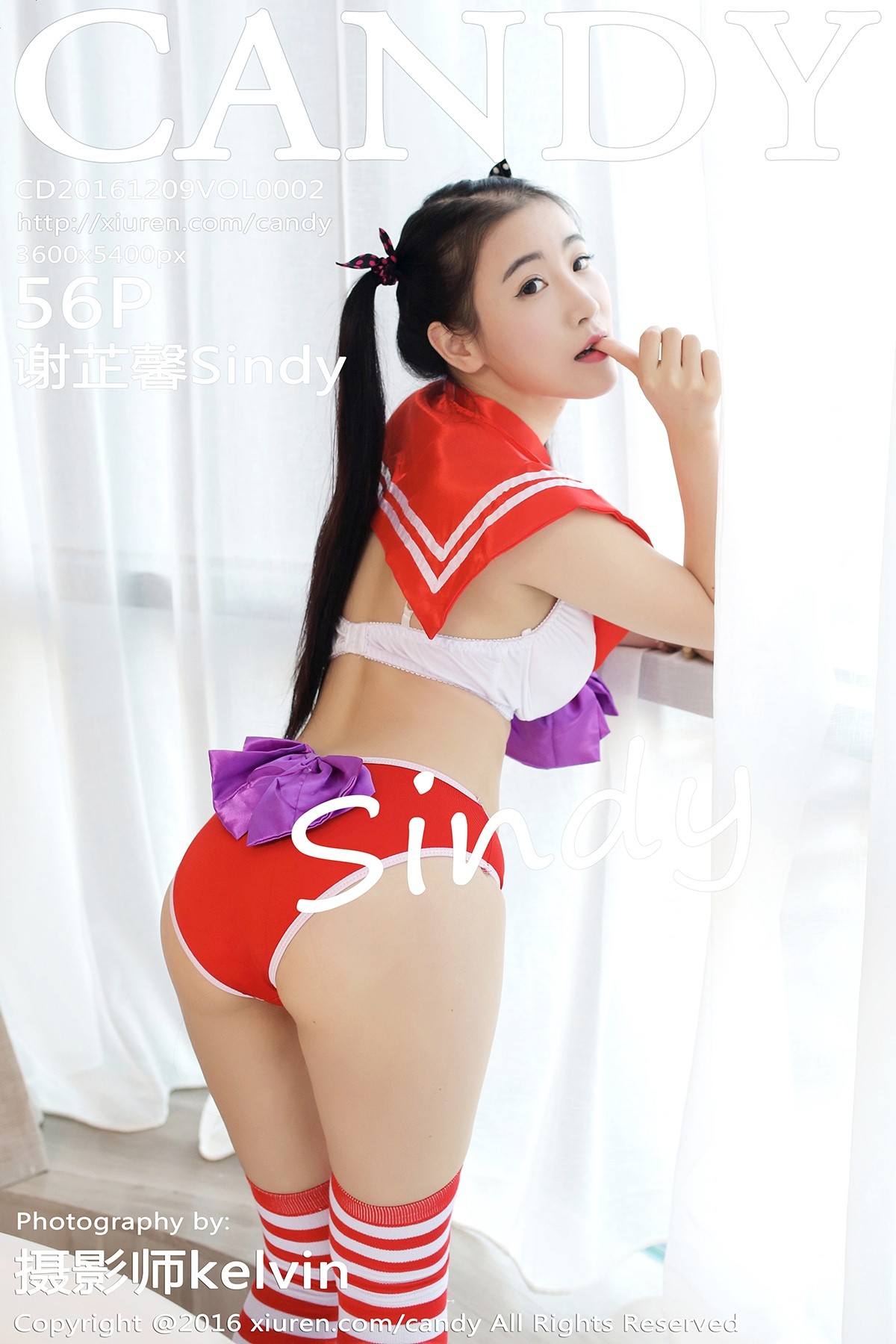 [CANDY糖果画报] VOL.002 谢芷馨Sindy吊带牛仔短裤诱人胴体诱惑写真56P